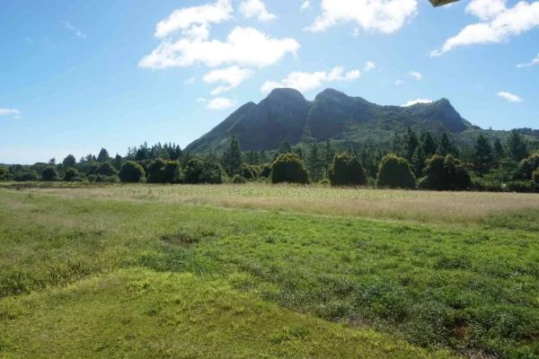 Vue sur le mont Taitaa à Tubuai © Léa Parizot