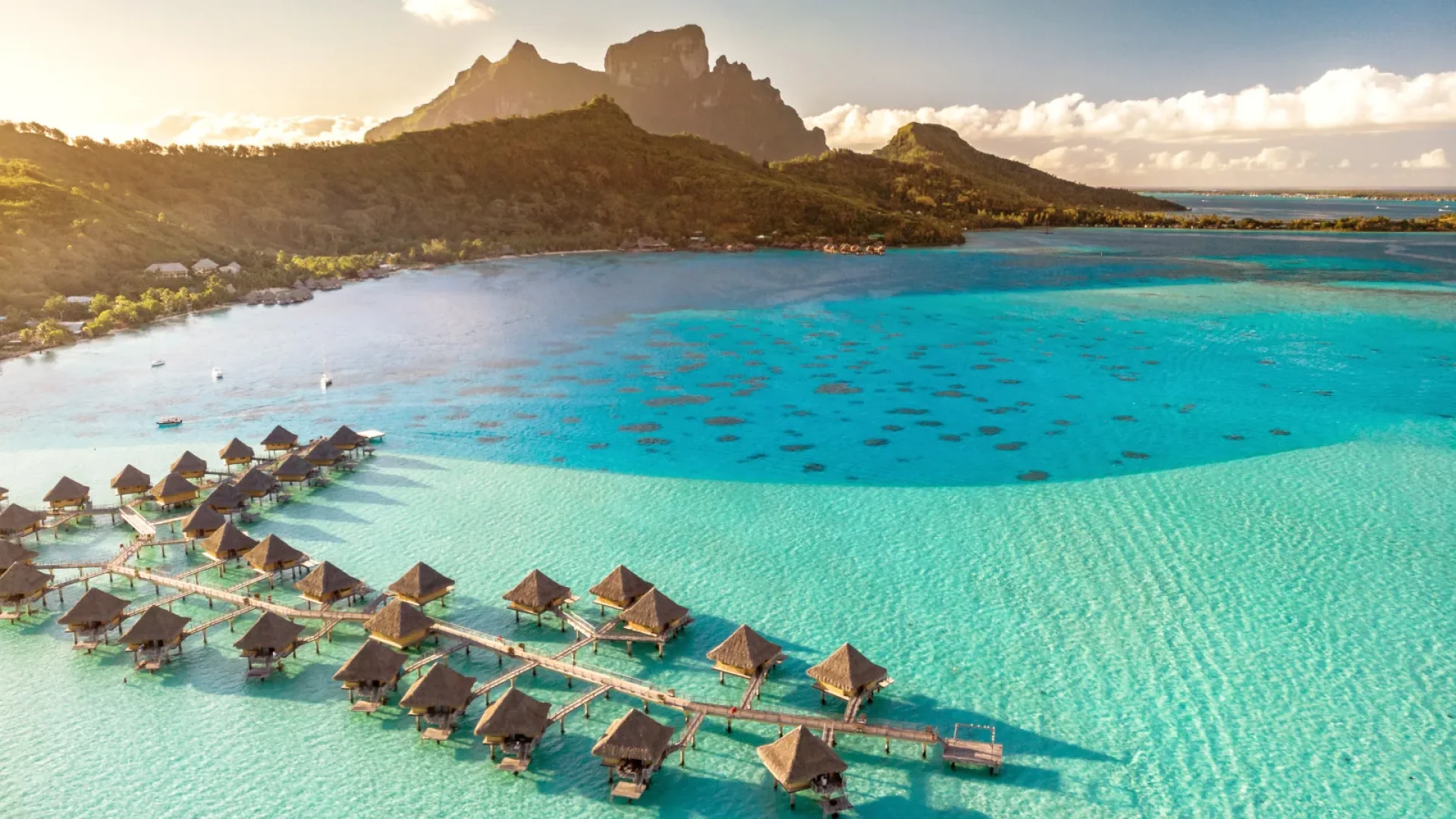 Aerial view of the Bora Bora lagoon - ©Stéphane Mailion Photography